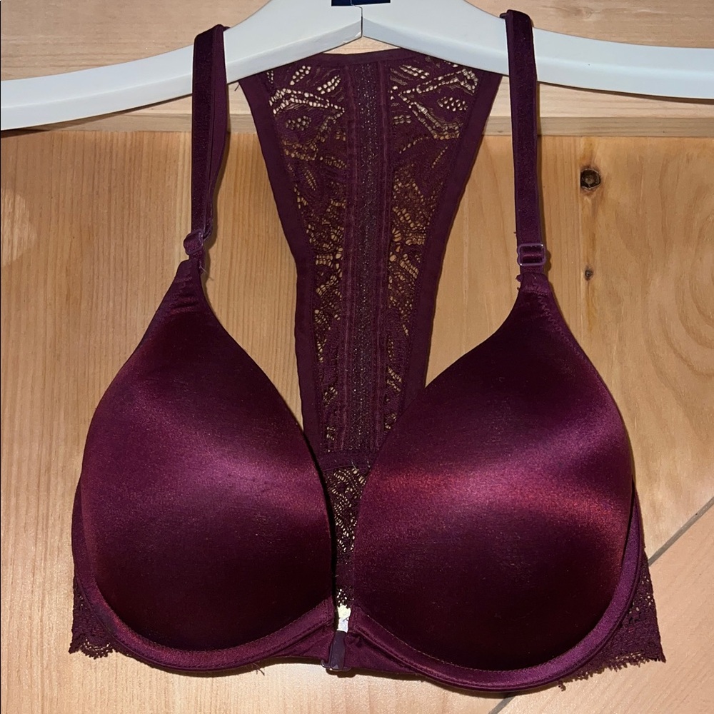 Victoria’s Secret Lace Back Burgundy Bra